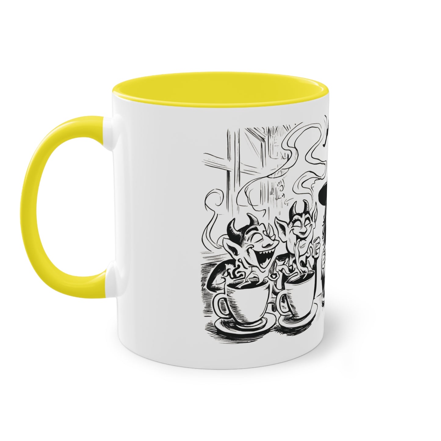 Witch and Her Demons Two-Tone Coffee Mug - 11oz Ceramic Cup