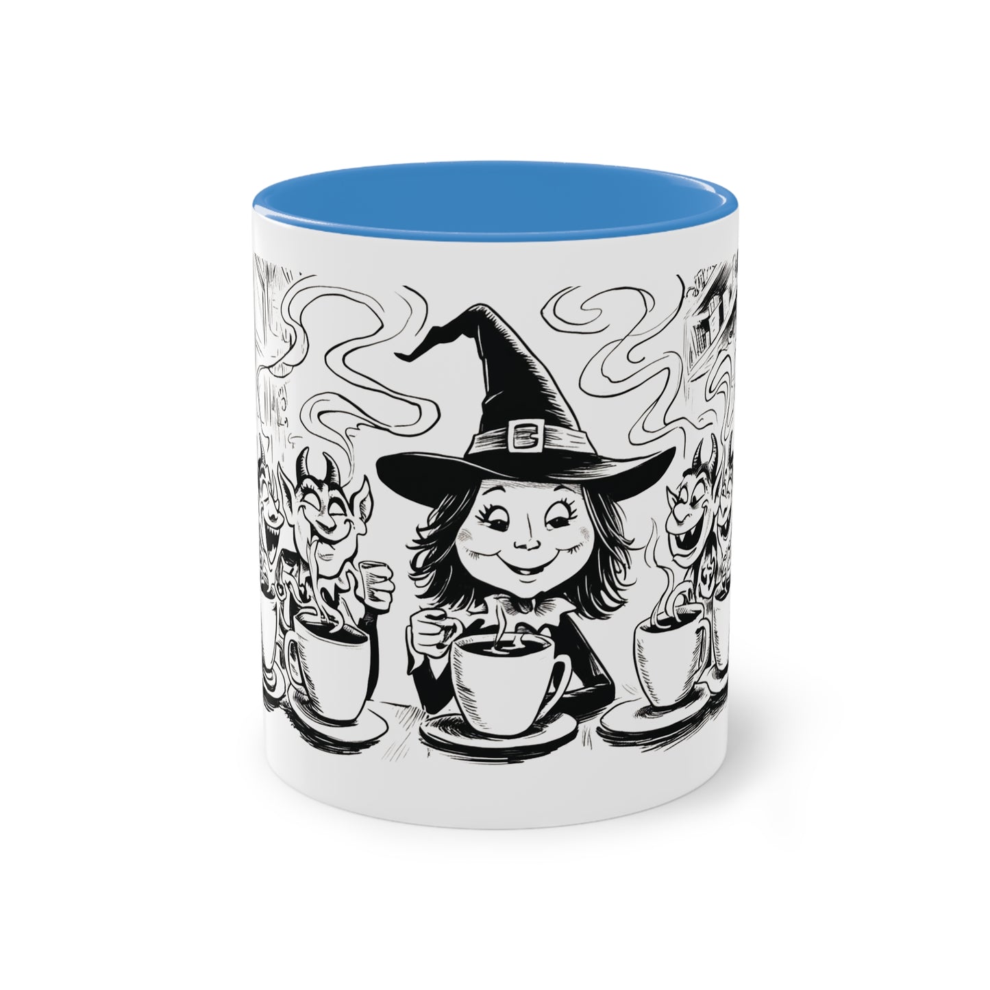 Witch and Her Demons Two-Tone Coffee Mug - 11oz Ceramic Cup
