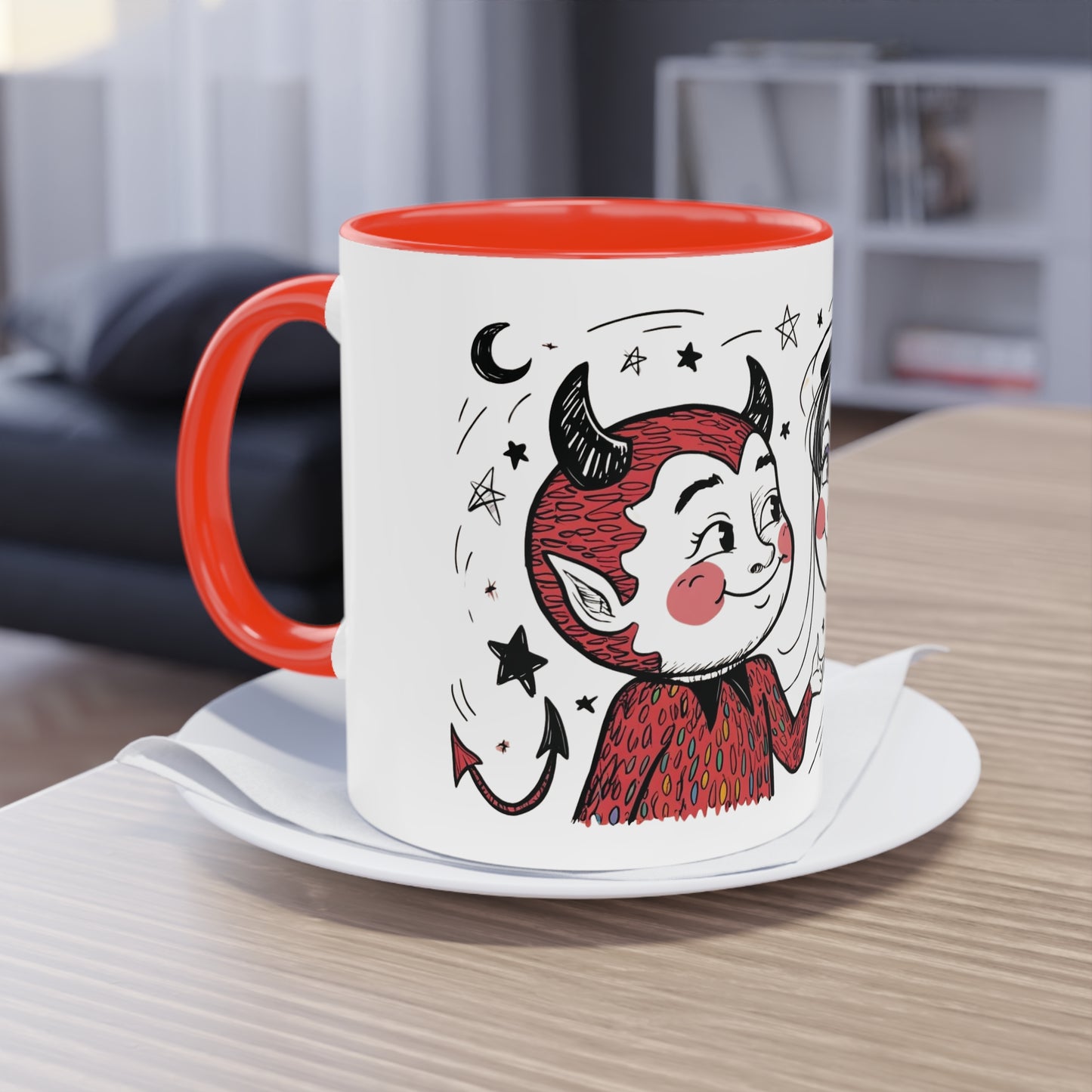The Devil Loves The Witch Two-Tone Coffee Mug - 11oz Ceramic Cup