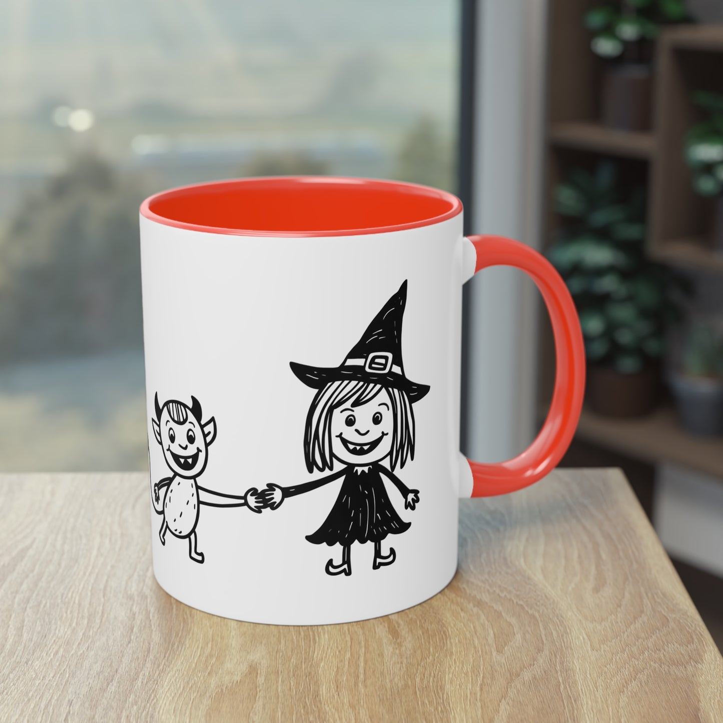 Witch and The Devil Two-Tone Coffee Mug - 11oz Ceramic Cup