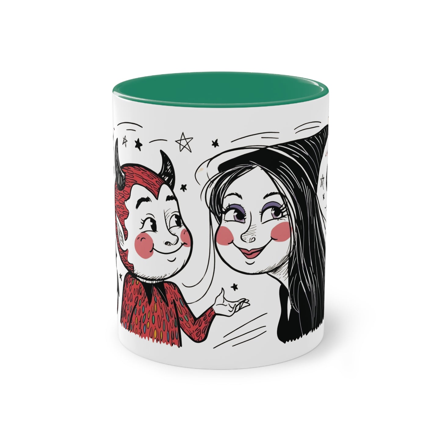 The Devil Loves The Witch Two-Tone Coffee Mug - 11oz Ceramic Cup