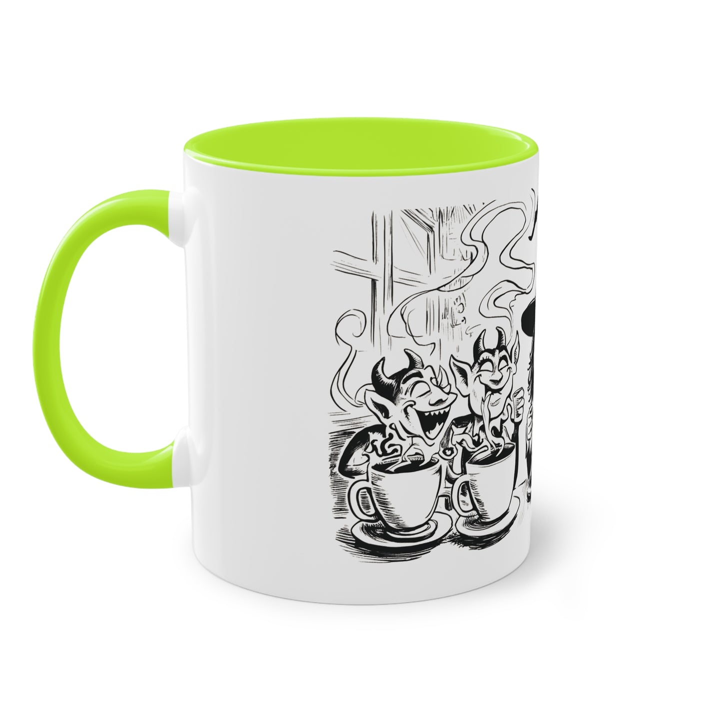 Witch and Her Demons Two-Tone Coffee Mug - 11oz Ceramic Cup