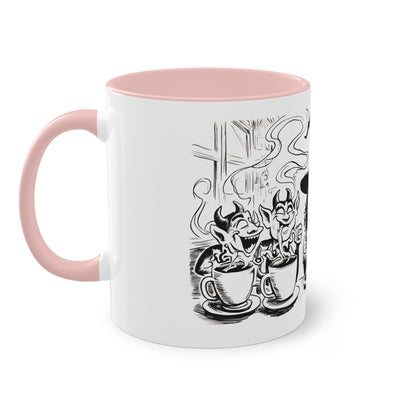 Witch and Her Demons Two-Tone Coffee Mug - 11oz Ceramic Cup
