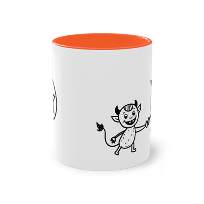 Witch and The Devil Two-Tone Coffee Mug - 11oz Ceramic Cup