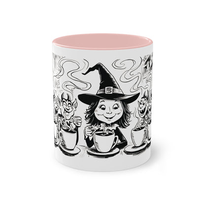 Witch and Her Demons Two-Tone Coffee Mug - 11oz Ceramic Cup