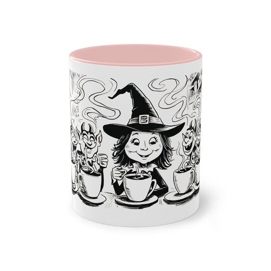 Witch and Her Demons Two-Tone Coffee Mug - 11oz Ceramic Cup