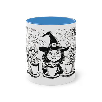 Witch and Her Demons Two-Tone Coffee Mug - 11oz Ceramic Cup