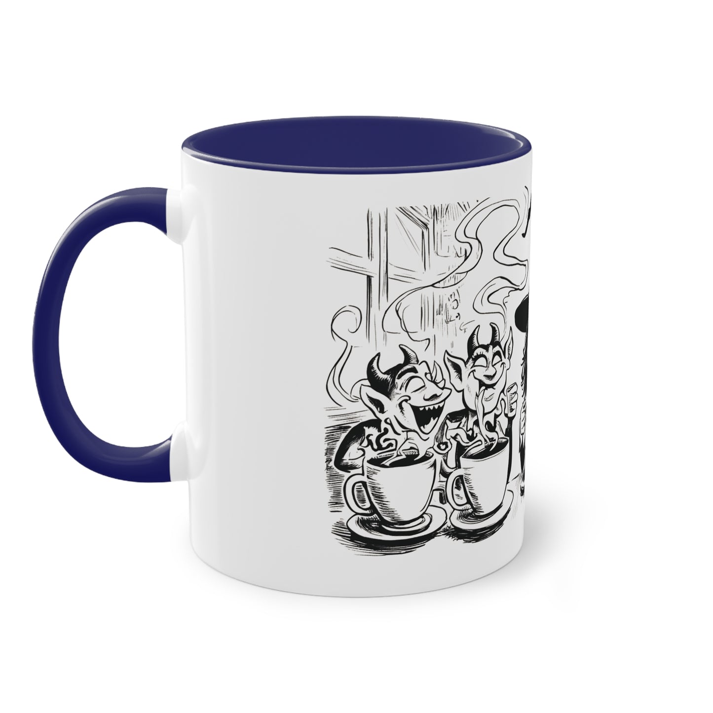 Witch and Her Demons Two-Tone Coffee Mug - 11oz Ceramic Cup