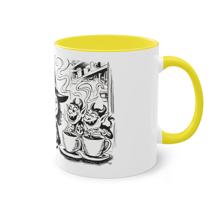 Witch and Her Demons Two-Tone Coffee Mug - 11oz Ceramic Cup