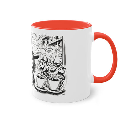 Witch and Her Demons Two-Tone Coffee Mug - 11oz Ceramic Cup