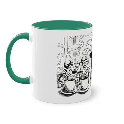 Witch and Her Demons Two-Tone Coffee Mug - 11oz Ceramic Cup