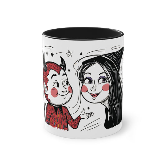 The Devil Loves The Witch Two-Tone Coffee Mug - 11oz Ceramic Cup