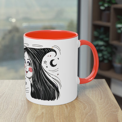 The Devil Loves The Witch Two-Tone Coffee Mug - 11oz Ceramic Cup
