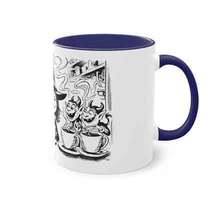 Witch and Her Demons Two-Tone Coffee Mug - 11oz Ceramic Cup