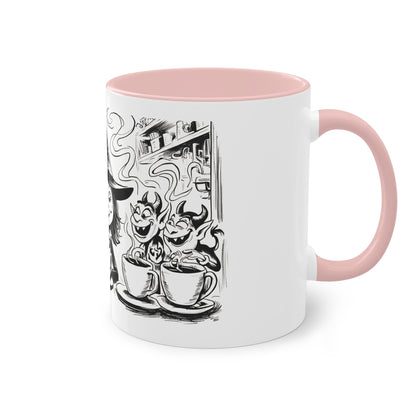 Witch and Her Demons Two-Tone Coffee Mug - 11oz Ceramic Cup