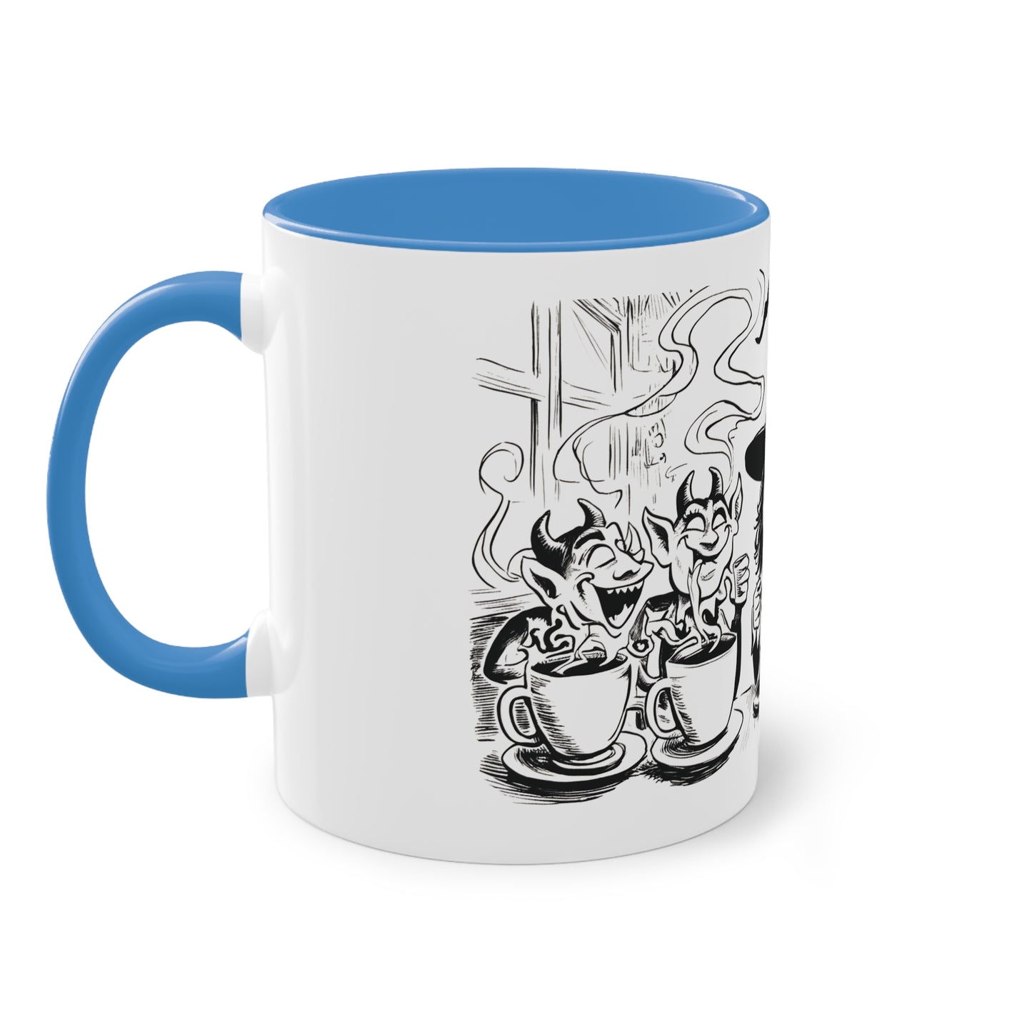 Witch and Her Demons Two-Tone Coffee Mug - 11oz Ceramic Cup