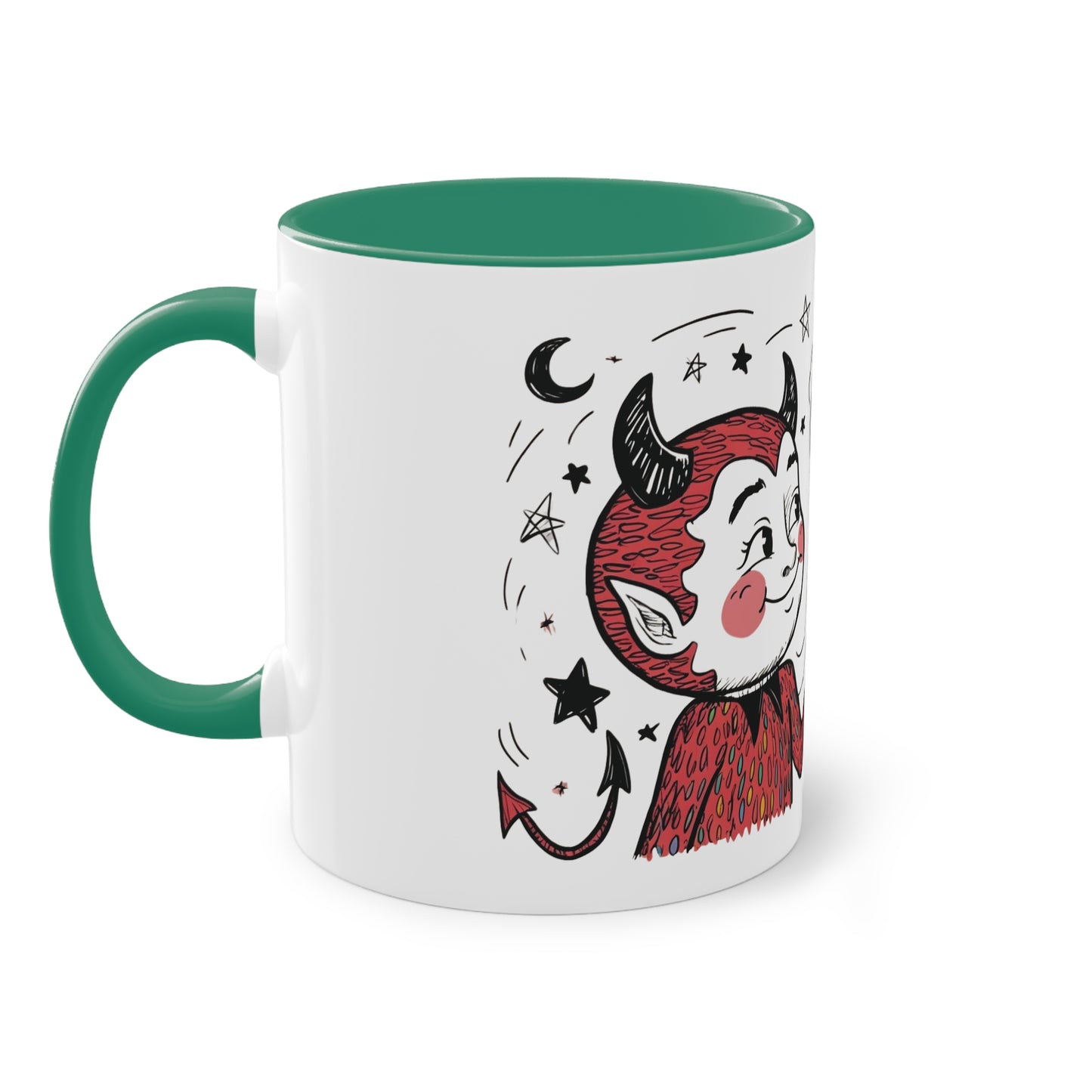 The Devil Loves The Witch Two-Tone Coffee Mug - 11oz Ceramic Cup
