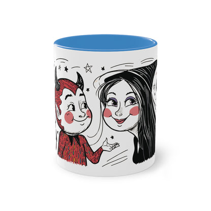 The Devil Loves The Witch Two-Tone Coffee Mug - 11oz Ceramic Cup