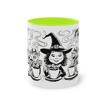 Witch and Her Demons Two-Tone Coffee Mug - 11oz Ceramic Cup