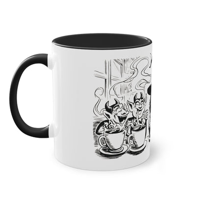 Witch and Her Demons Two-Tone Coffee Mug - 11oz Ceramic Cup