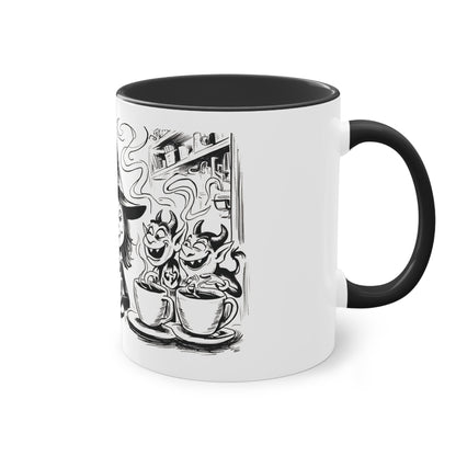 Witch and Her Demons Two-Tone Coffee Mug - 11oz Ceramic Cup