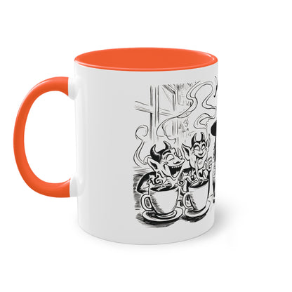 Witch and Her Demons Two-Tone Coffee Mug - 11oz Ceramic Cup