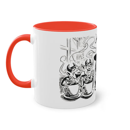 Witch and Her Demons Two-Tone Coffee Mug - 11oz Ceramic Cup