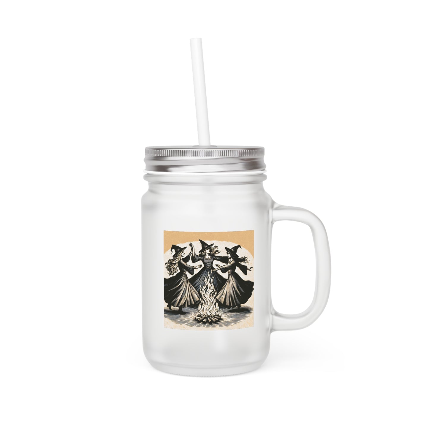 GIRLS WILL BE GIRLS Mason Jar with Straw - Frosted Glass Mug for Witchy Vibes