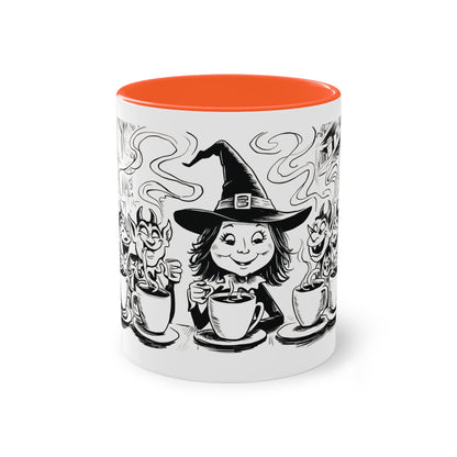 Witch and Her Demons Two-Tone Coffee Mug - 11oz Ceramic Cup
