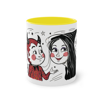 The Devil Loves The Witch Two-Tone Coffee Mug - 11oz Ceramic Cup