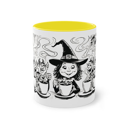 Witch and Her Demons Two-Tone Coffee Mug - 11oz Ceramic Cup