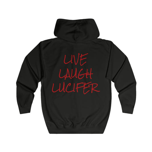 'Live Laugh Lucifer' Unisex Full Zip Hoodie
